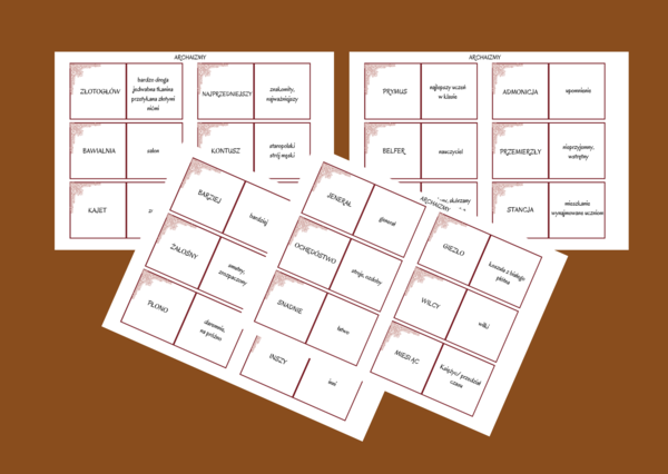 ARCHAIZMY - fiszki