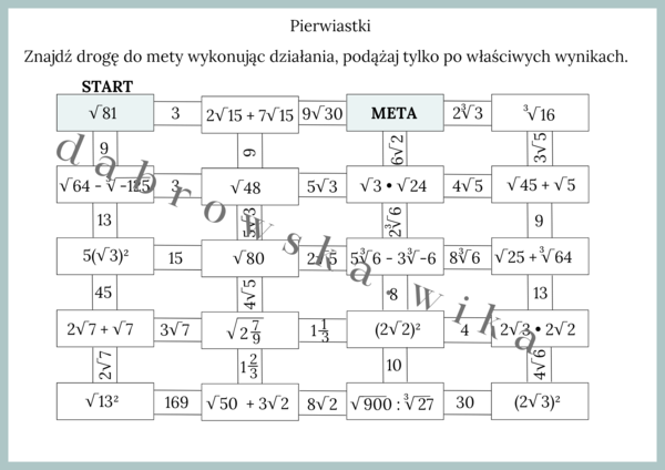 Pierwiastki - labirynt