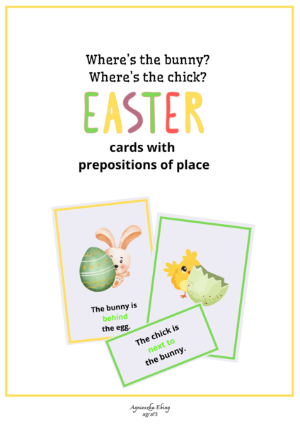 Easter Bunny/Chick Cards with Prepositions of Place