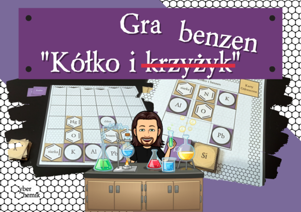 Tytuł: Klasa 7. Chemia. Gra kółko i krzyżyk (benzen) - fiszki nazwa i symbol pierwiastka