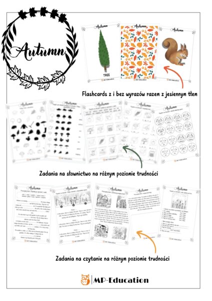 Autumn - zestaw materiałów jesiennych do nauki j. angielskiego