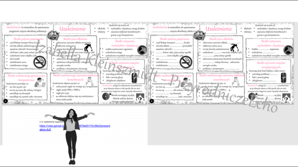 Minizestaw na temat „Uzależnienia są groźne” – sketchnotka + karta pracy w power point + gratisowy link do prezentacji multimedialnej niekomercyjnej wykonanej w genial.ly do indywidualnego pobrania i użycia do celów niekomercyjnych. Przyroda 4, dział V „