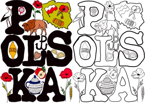 Polska - plakat kolorowanka a4 i XL9 części