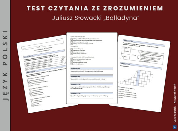 "Balladyna" – test czytania ze zrozumieniem