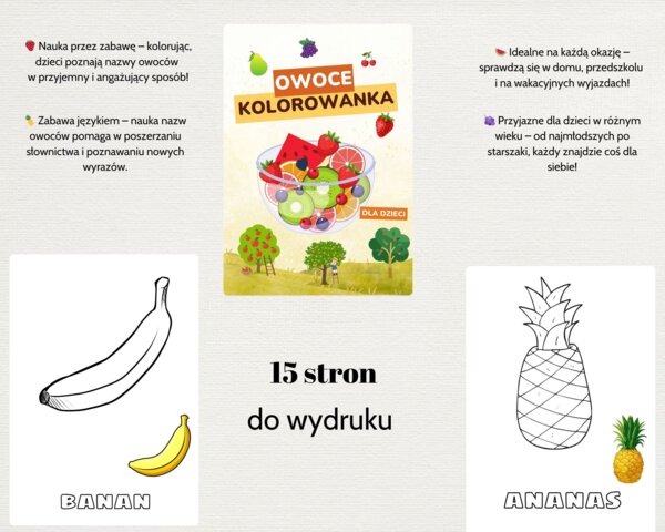 Kolorowanka OWOCE