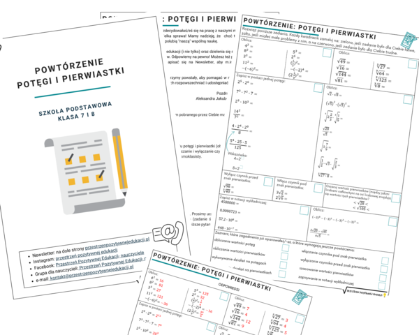 Powtórzenie z potęg i pierwiastków (klasa 7 i 8)