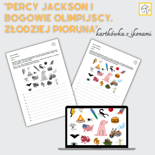 Kartkówka z ikonami - „Percy Jackson i bogowie olimpijscy. Złodziej pioruna” Ricka Riordana