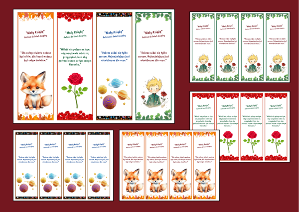 MAŁY KSIĄŻĘ – zakładki do książek – zakładka - cytaty - 4 wersje