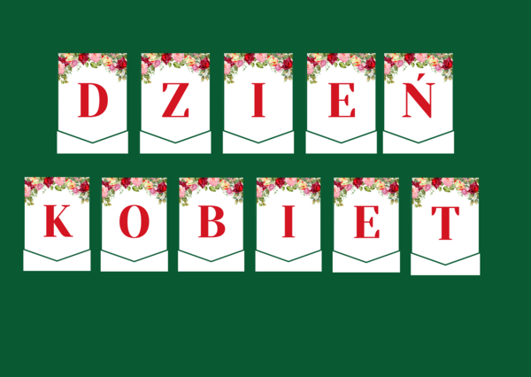 DZIEŃ KOBIET – girlanda – napis – gazetka – wersja 3