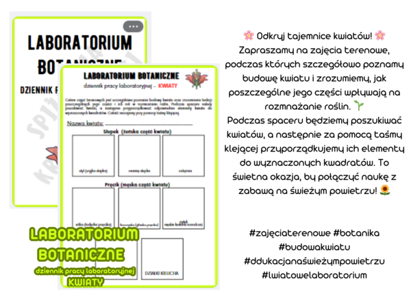 Laboratorium Botaniczne - dziennik pracy laboratoryjnej - KWIATY