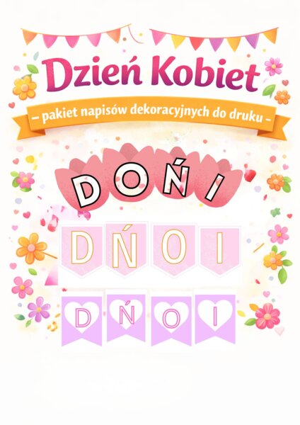 Pakiet 3 girland na Dzień Kobiet