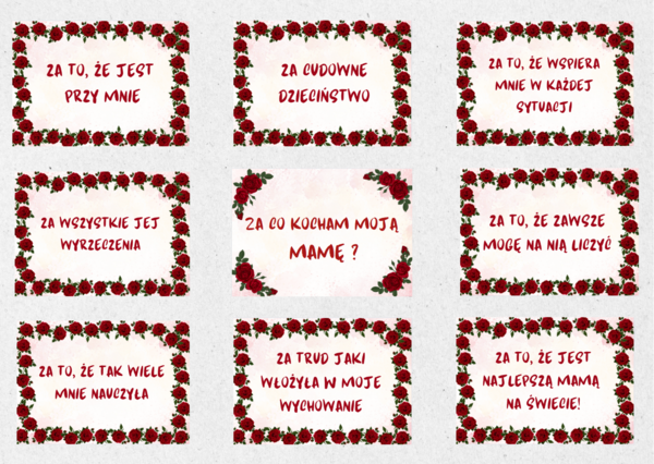 Za co kocham moją mamę? Dekoracja na Dzień Mamy