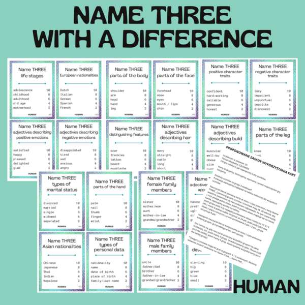 NAME THREE… WITH A DIFFERENCE / HUMAN