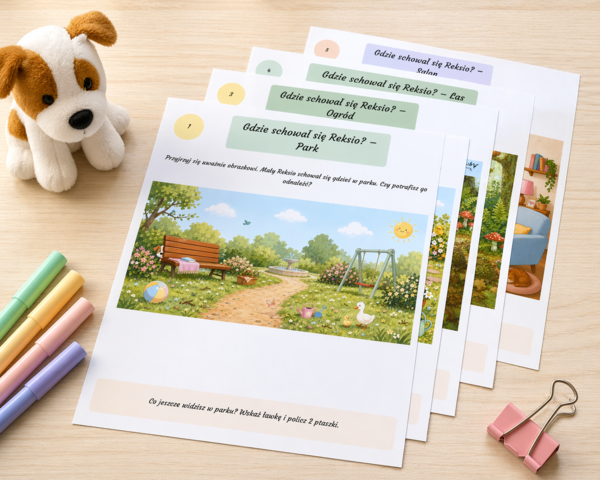 Gdzie schował się Reksio? – zabawa na spostrzegawczość