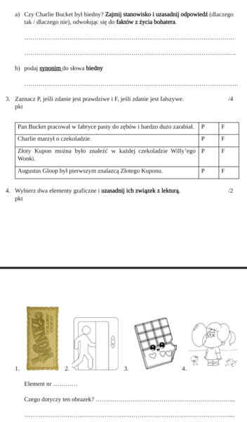 Kartkówka - Charlie i fabryka czekolady