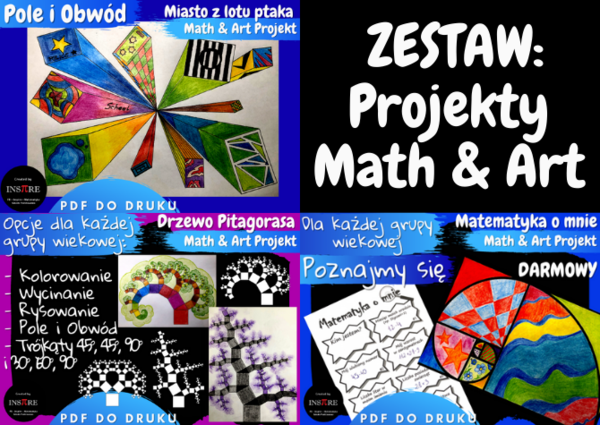 Zestaw Projektów: Math and Art - Miasto z lotu ptaka + Drzewo Pitagorasa + Złota Spirala Fibonacciego