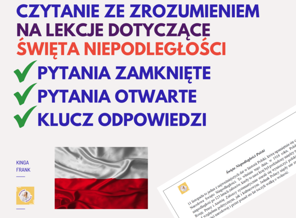 🇵🇱 Czytanie ze zrozumieniem - Święto Niepodległości – 11 listopada 🇵🇱