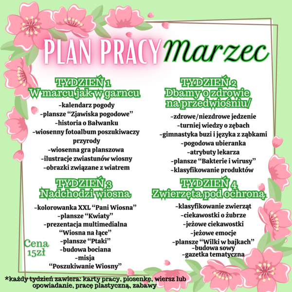 PLAN PRACY - MARZEC