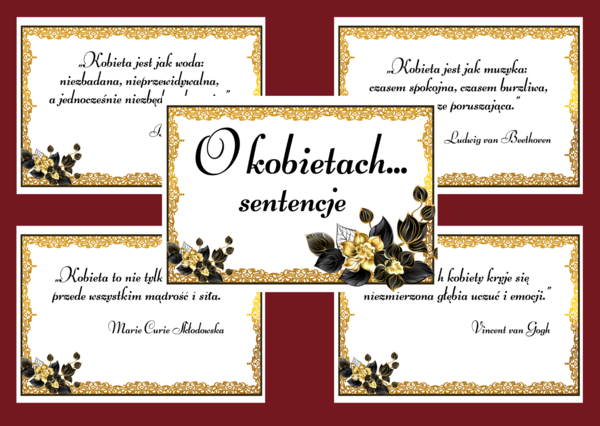 SENTENCJE o kobietach - DZIEŃ KOBIET – gazetka – biblioteka – świetlica – 16 stron – wersja 1
