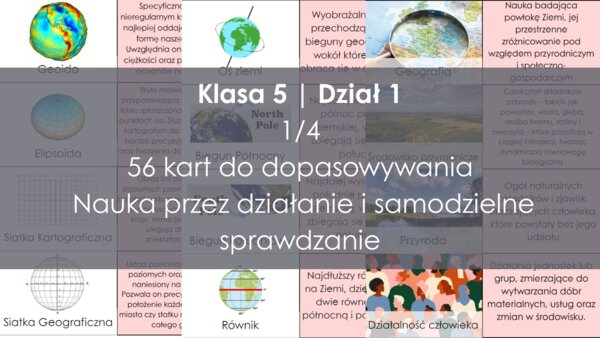Dopasowywanka geograficzna – klasa 5 | dział 1 (Nowa Era)