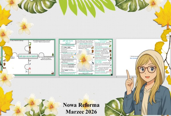 Mały zestaw na jedną lekcję: sketchnotka/notatka/przypomnienie dla nauczyciela, karta pracy plus prezentacja multimedialna „Jak żyje się na lądzie?” w genial.ly. Przyroda "Odkrywam przyrodę". Klasa 4. Dział „Życie na lądzie".