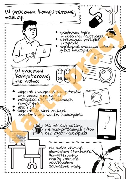 Karta pracy "W pracowni komputerowej"