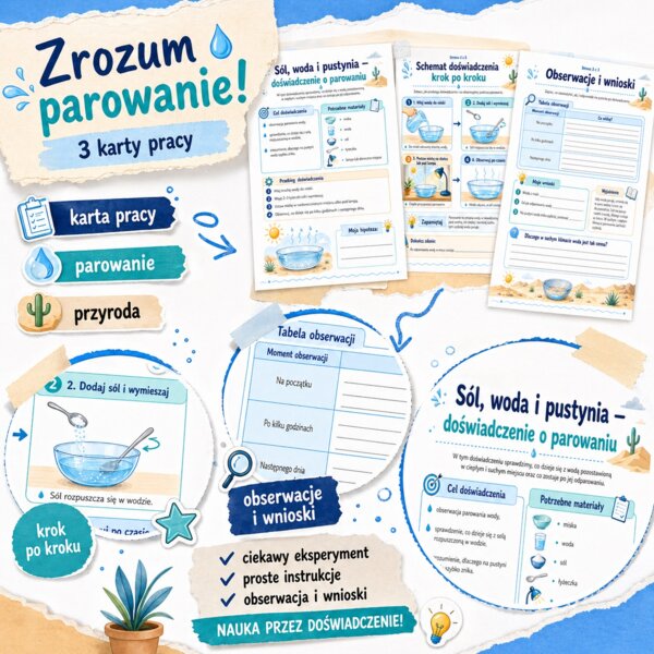 Sól, woda i pustynia - doświadczenie o parowaniu