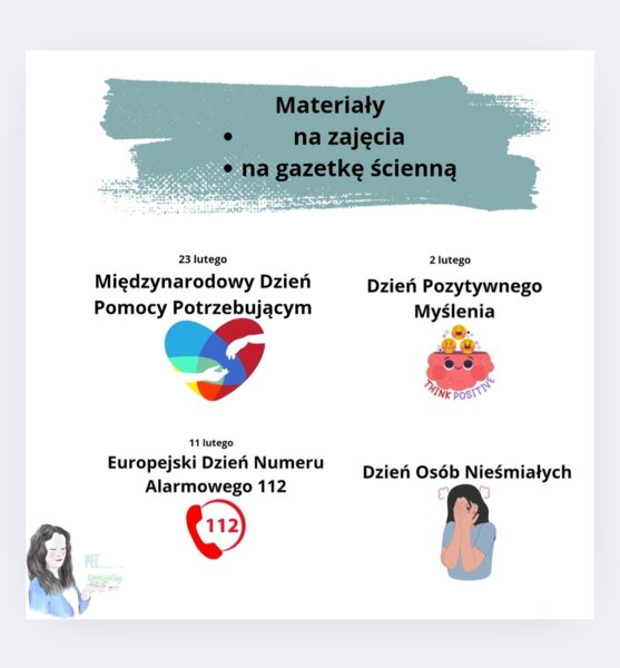 Dzień Osób Nieśmiałych. Dzień Pozytywnego Myślenia. Europejski Dzień Numeru Alarmowego 112. Międzynarodowy Dzień Pomocy Potrzebującym.