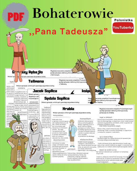 Pan Tadeusz - bohaterowie (ich cechy, związki frazeologiczne)
