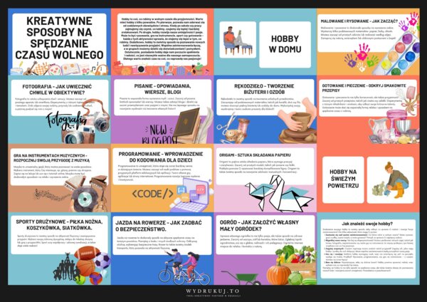 "Kreatywne sposoby na spędzanie czasu wolnego" - gazetka i prezentacja