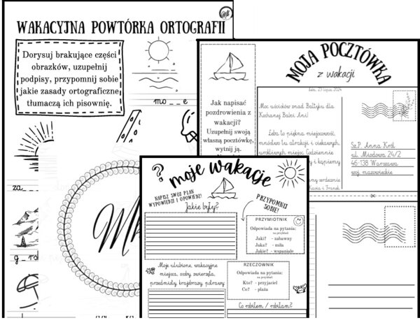 Wakacyjne karty pracy