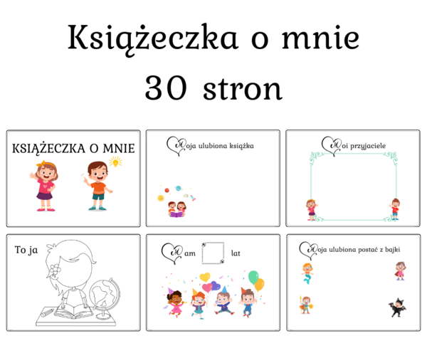 Książeczka o mnie - aż 30 stron - Książeczka do samodzielnego wypełniania