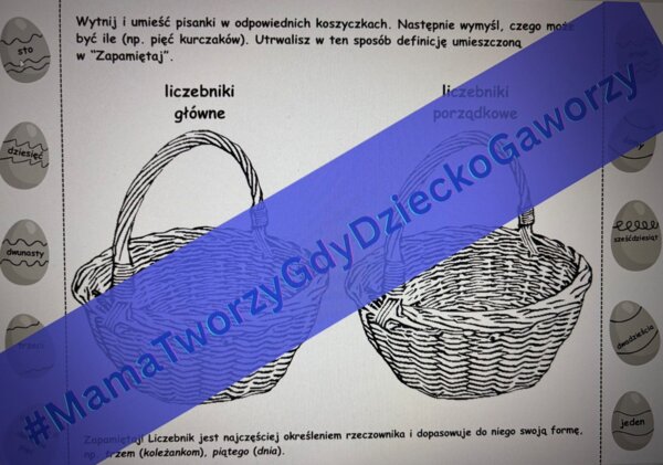 Wielkanocne koszyki - liczebniki