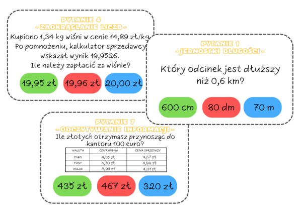 Gra o milion. Powtórzenie wiadomości - liczby na co dzień. Klasa 6.