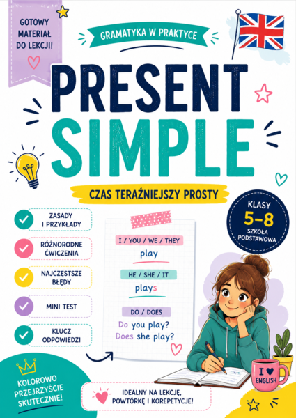 Present Simple - kolorowe opracowanie+ćwiczenia,klasy 5-8