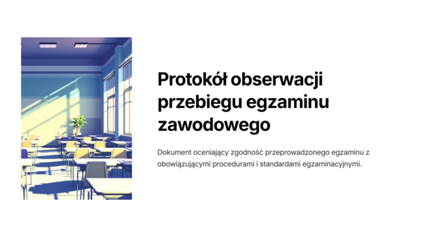 Protokół obserwacji przebiegu egzaminu zawodowego