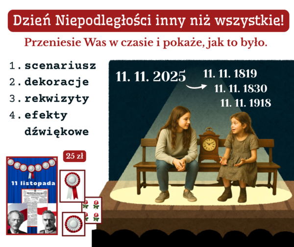 Pakiet materiałów na uroczystość z okazji Dnia Niepodległości pt.: " Zegar z Mazurkiem Dąbrowskiego."