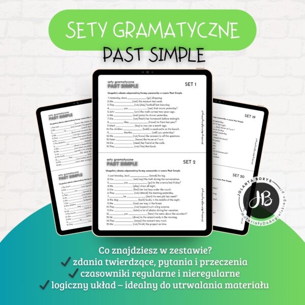 Gramatyka - 20 gotowych setów gramatycznych – Past Simple - SP i LO