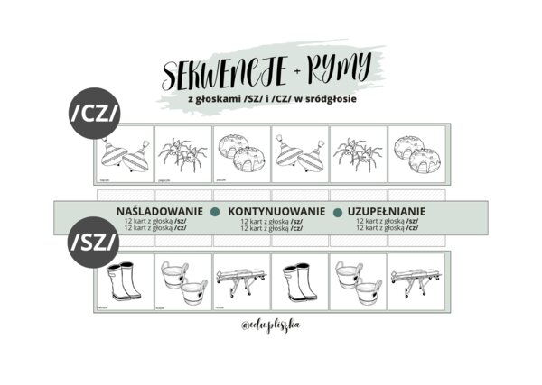Sekwencje i rymy z głoskami szumiącymi (cz, sz)