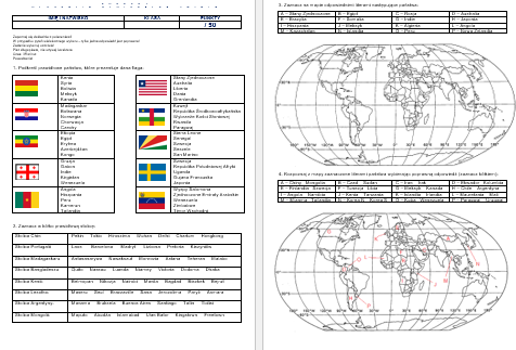 KONKURS GEOGRAFIA - FLAGI, STOLICE, POŁOŻENIE NA MAPIE