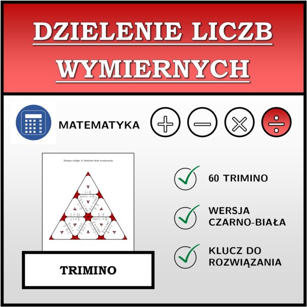 Trimino - Dzielenie liczb wymiernych | matematyka