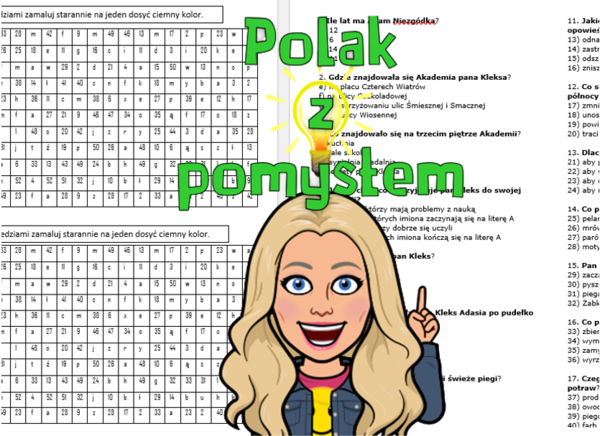 Akademia pana Kleksa - zakodowana kartkówka