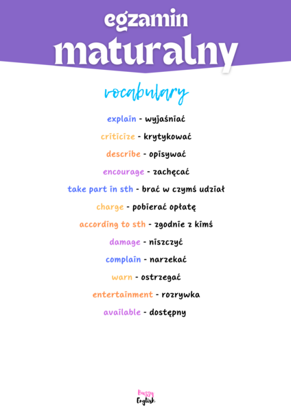 Nie bój się matury! Opanuj najważniejsze 36 słówek!
