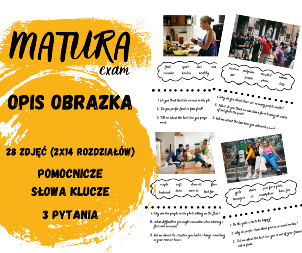 Matura z angielskiego Opis obrazka + 3 pytania