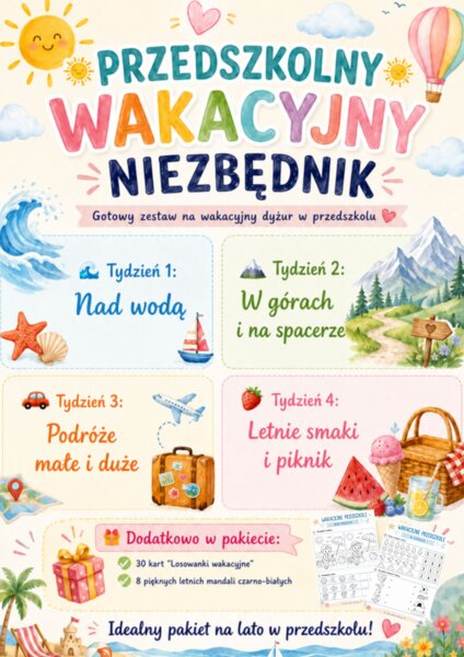 🌞 PRZEDSZKOLNY WAKACYJNY NIEZBĘDNIK 🌞