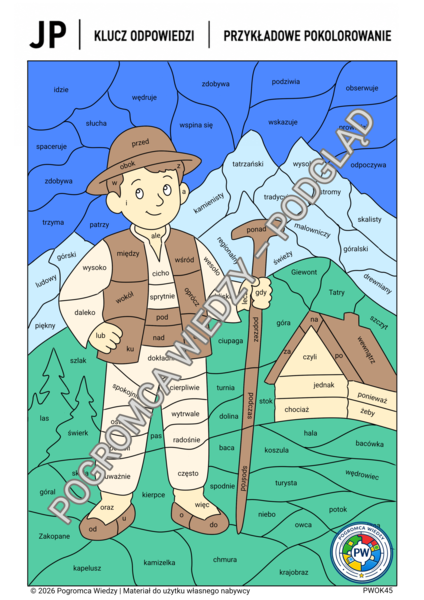 Gramatyczne skarby Polski - ZAKOPANE- karta pracy + klucz odpowiedzi