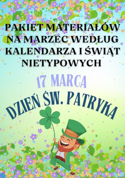 PAKIET MATERIAŁÓW NA MARZEC WEDŁUG KALENDARZA ŚWIĄT I DNI NIETYPOWYCH