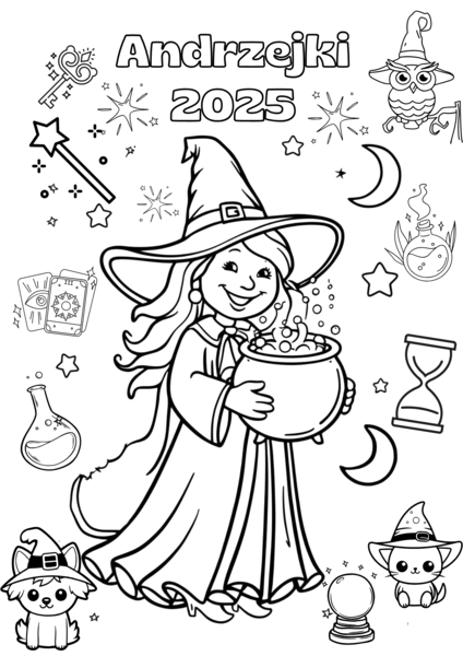 Kolorowanka XXL na Andrzejki