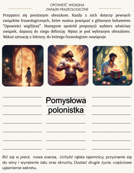 Opowieść wigilijna-frazeologia