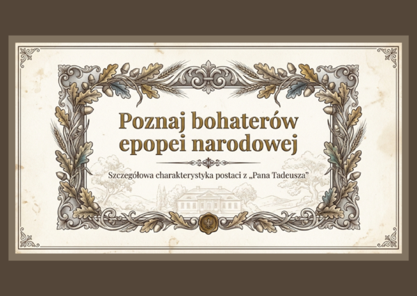 📚"Pan Tadeusz "– POZNAJ BOHATERÓW EPOPEI NARODOWEJ – prezentacja multimedialna (12 slajdów) - sylwetki bohaterów
